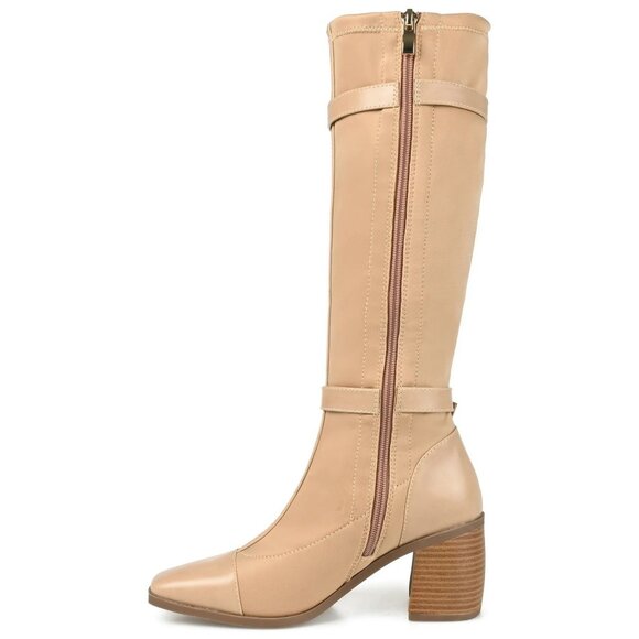 Journee Collection Womens Gaibree Stacked Heel Knee High Boot Beige Size 9.5 NIB - Picture 4 of 4